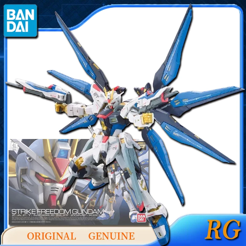 

Bandai Original GUNDAM RG STRIKE FREEDOM GUNDAM Anime Action Figures Toys for Boys Girls Kids Gift Collectible Model Ornaments