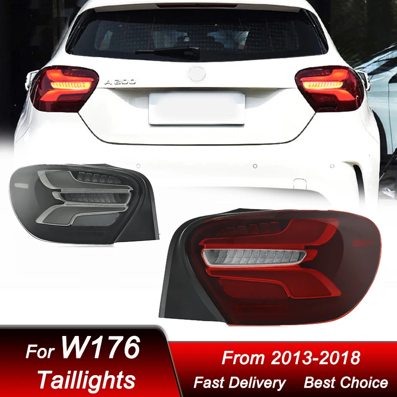 

Автомобильные задние фонари для Mercedes-Benz Class A W176 2013-2018, новый стиль, полностью светодиодный динамический указатель поворота, задний фонарь в сборе