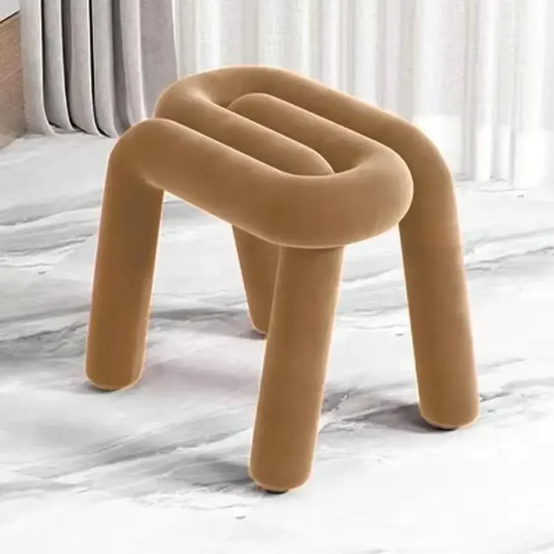 Dressing Chair Makeup Flannel Stool Luxury Comfortable Chair for Dressing Table Livingroom Clothing Store Modern Design image 4