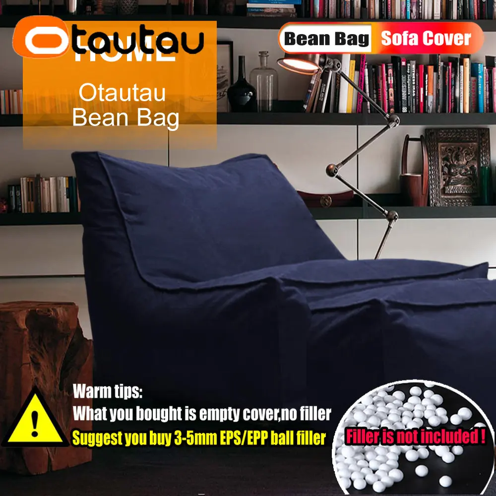 OTAUTAU wodoodporna leżak Oxford na zewnątrz pokrowiec na pufy bez wypełniacza ogrodowa Beanbag Beanbag Sofa Puff Salon otomana SF062