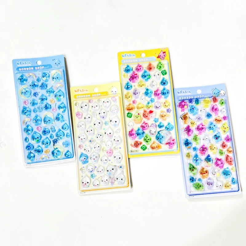 Adesivo Decorativo in Resina a Forma di Goccia d'Acqua in Stile Antico, Cristallo 3D Tridimensionale, Solido e Carino