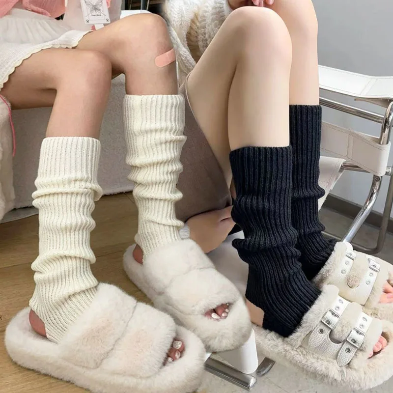 

Y2K женские гетры в японском стиле Лолита, длинные носки, теплые шерстяные вязаные чехлы для ног, модные осенне-зимние вязаные крючком сапоги с манжетами