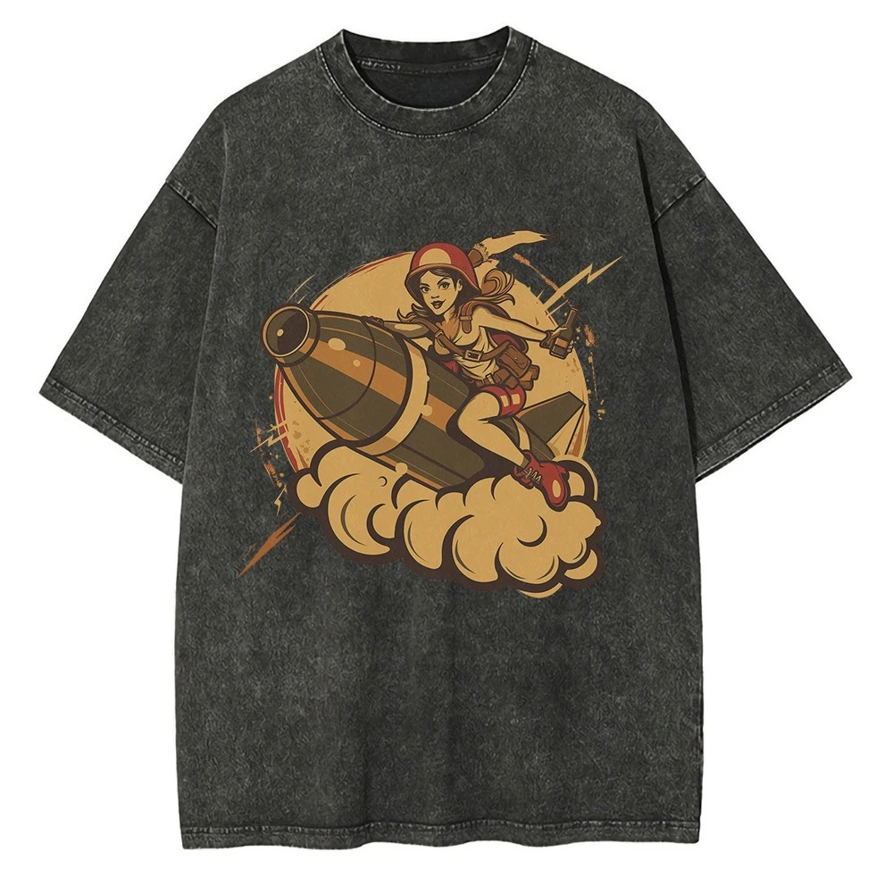 

Beer Bottle Bomb Anime T-shirt Printed Oversized Graphic T-shirt Casual Street Cotton Top Summer Retro Men's and Women's Tops