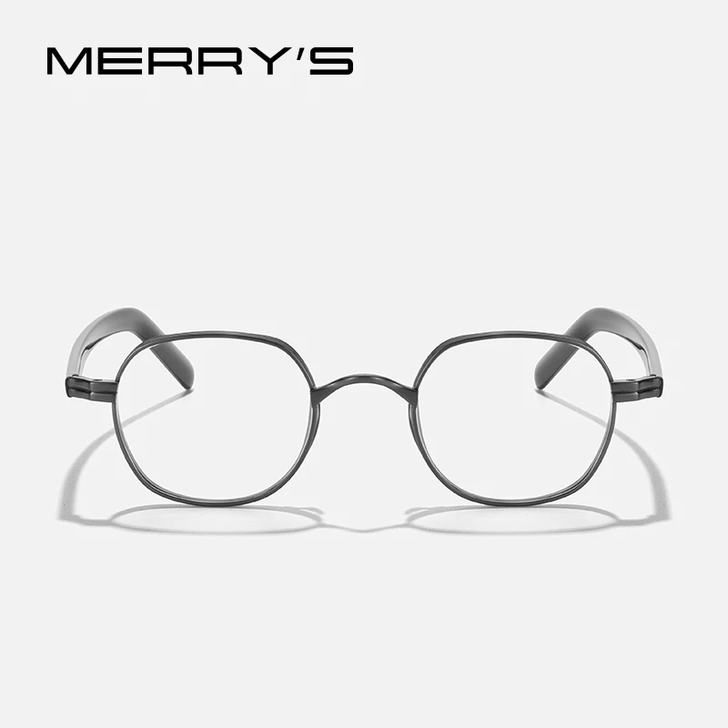 MERRYS DESIGN Pure Titanium Glasses Frame Retro Square Prescription Eyeglasses For Men Women Myopia Optical Eyewear S2232