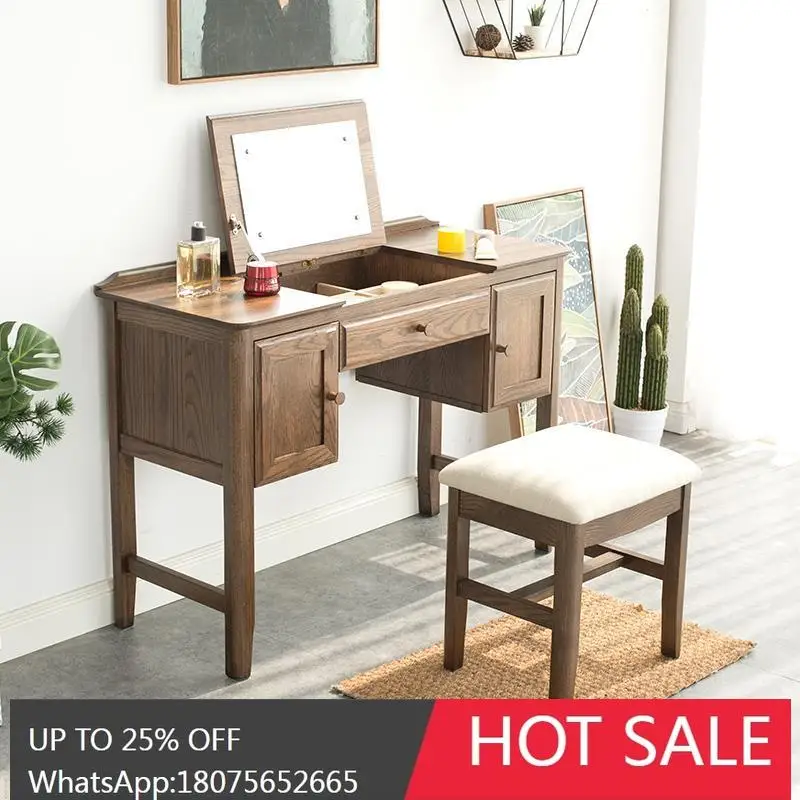 

SGF Furniture Solid Wood Dressing Table 1.1m Makeup Table with Mirror