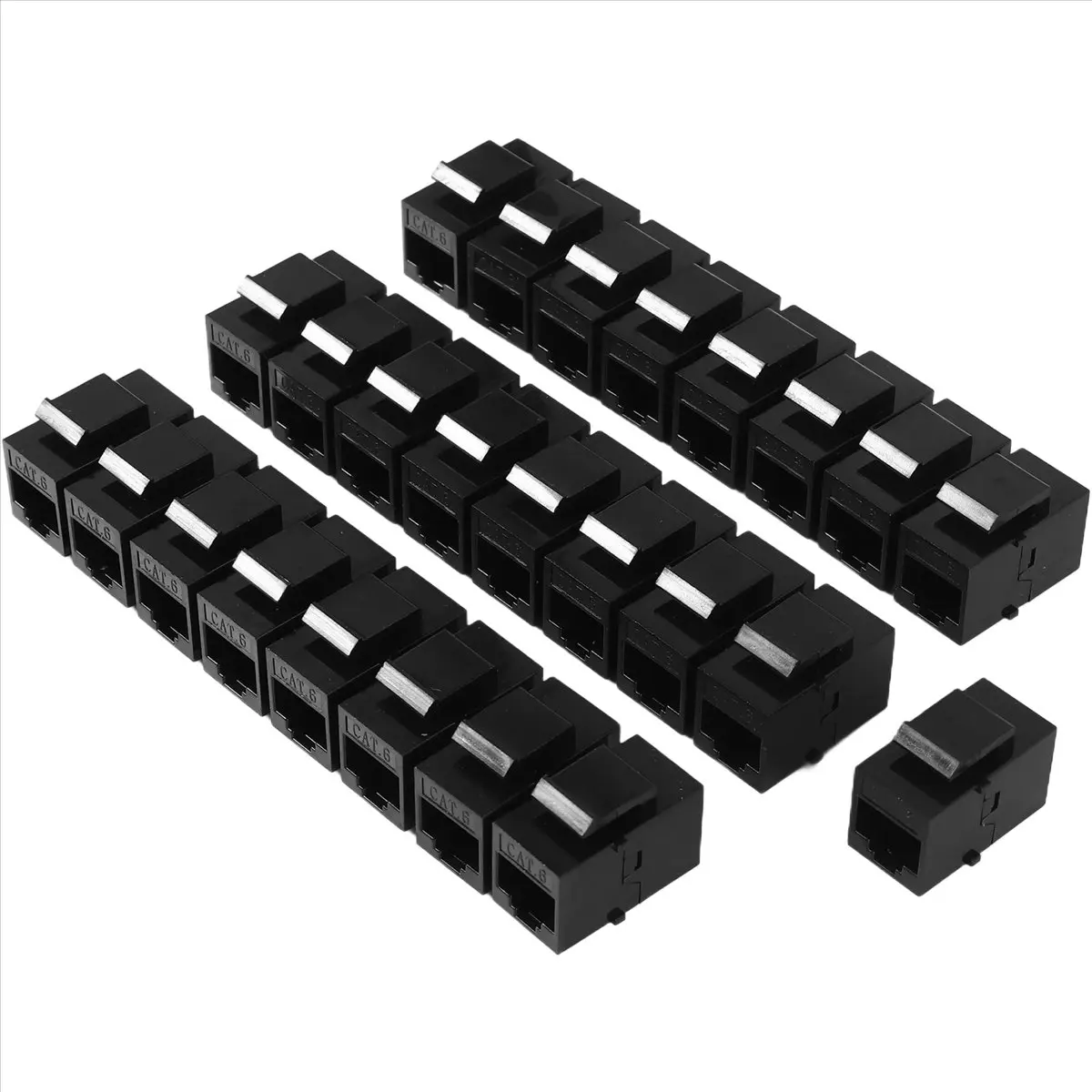 DTDT hot-25 Pcs Rj45 Coupler Cat6 Jacks Inline Coupler Female to Female Insert Coupler