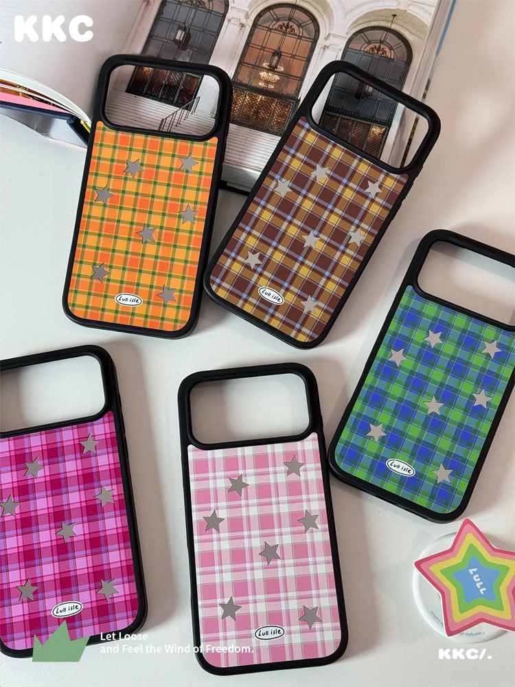 Streifendesign, matt rotbraun, INS Korea Edge Epoxy Anti-Sturz-Handyhülle für iPhone XR/11/12/13/14/15/16/17 ProMax