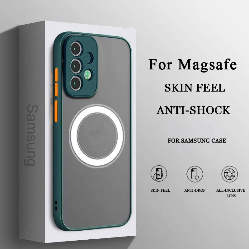 Luxus Magnetische Drahtlose Lade Fall Für Samsung A53 A54 A55 A52 A52S A35 A34 A33 A32 A14 A12 A13 A71 5G stoßfest Matte Abdeckung – Detail 9