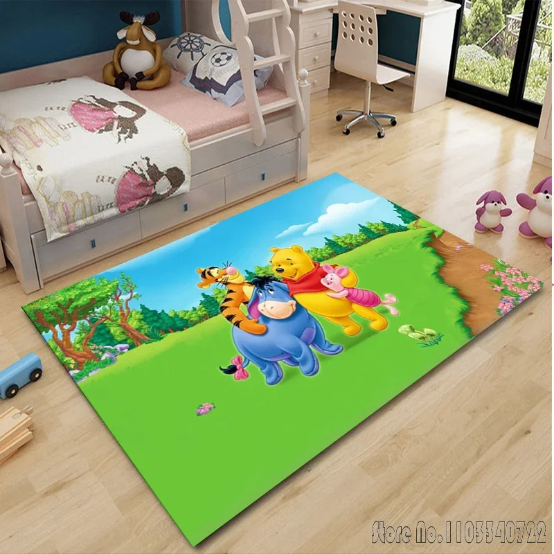 Disney Cartoon Winnie the Pooh 3D Anime Rug Carpets 80x120cm Decor for Bathroom Kids Floor Mat Living Room Children's Bedroom