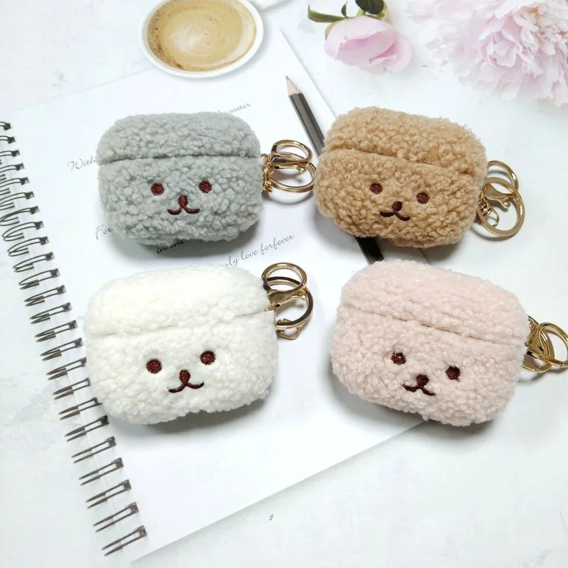 For Apple Airpods 1 2 Pro Cute Fluffy Bear Earphone Case Cover Fashion Lovely Headphones Fur Cases For Airpods 3 Charging Box