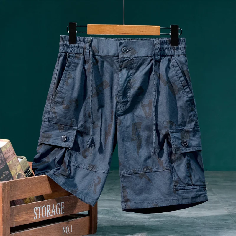 

Путешествия на открытом воздухе, камуфляж для бездорожья, летние шорты для спецодежды с несколькими карманами, мужские облегающие модные брюки пять четвертей