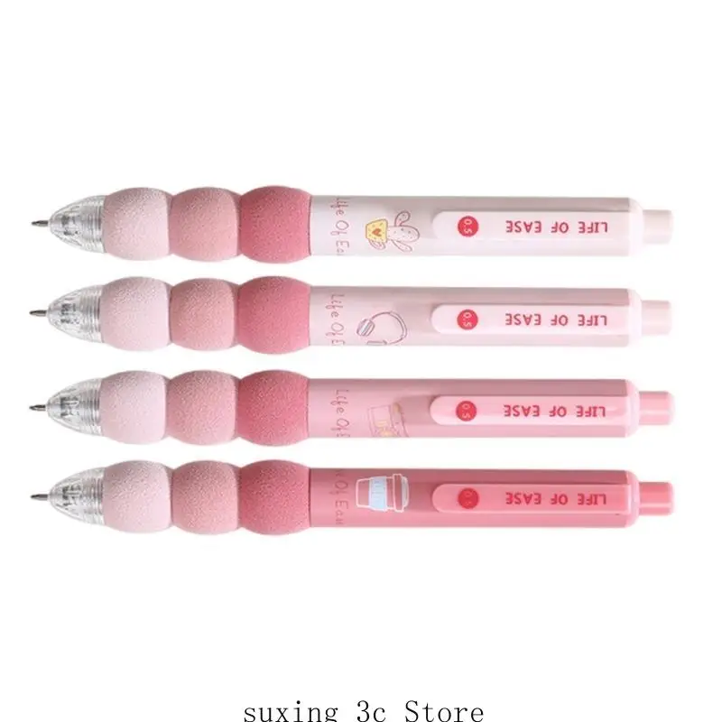 

E8BE 4 PCS Cartoon Capybara Gel Pen 0,5 мм написание ручки быстро высыхающая гелевая пера прекрасная выдвижная нейтральная ручка