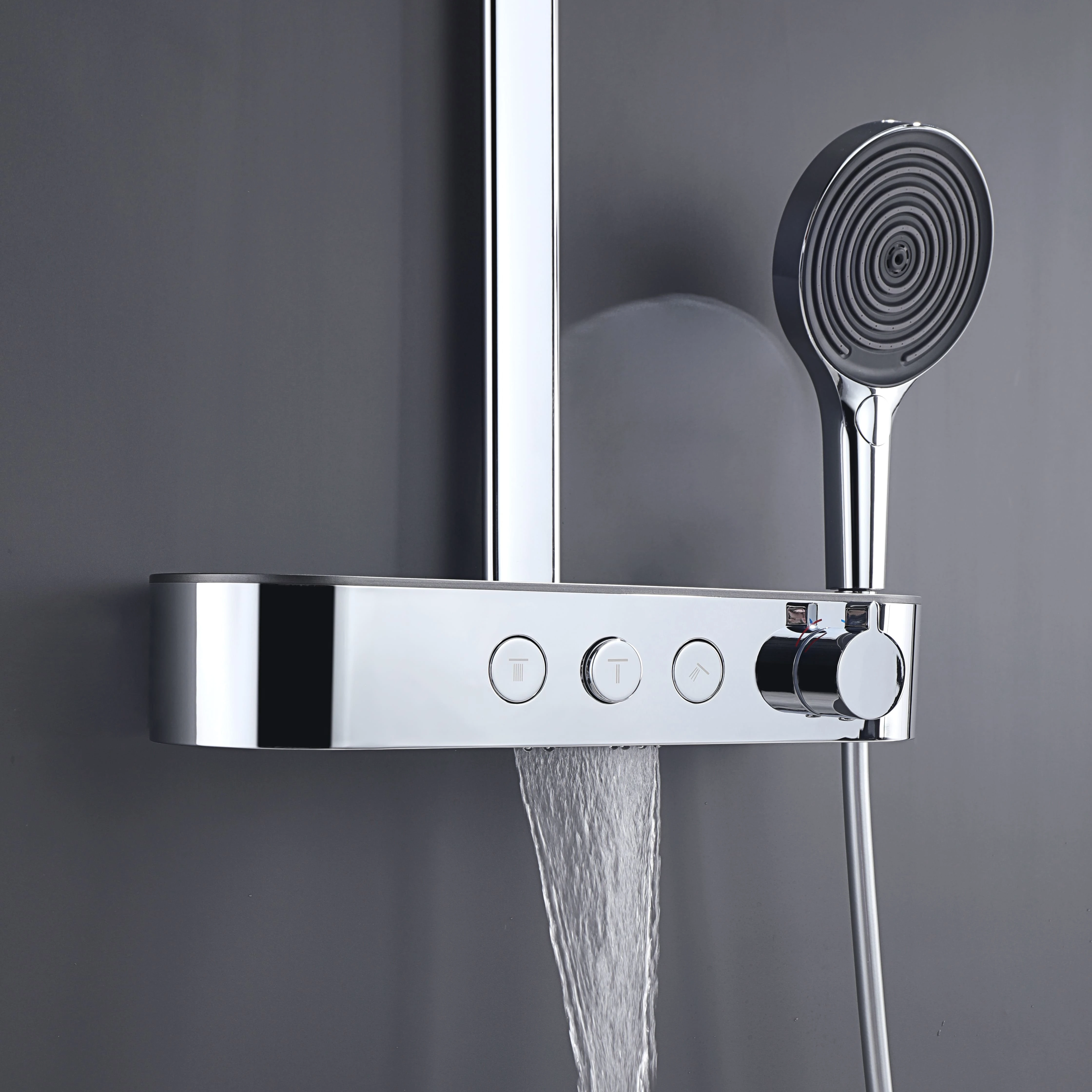 

New Wall Mounted Rain Shower Set Hot and Cold Water Mixer Faucet Durable Ceramic Valve Core Made From High Quality Copper