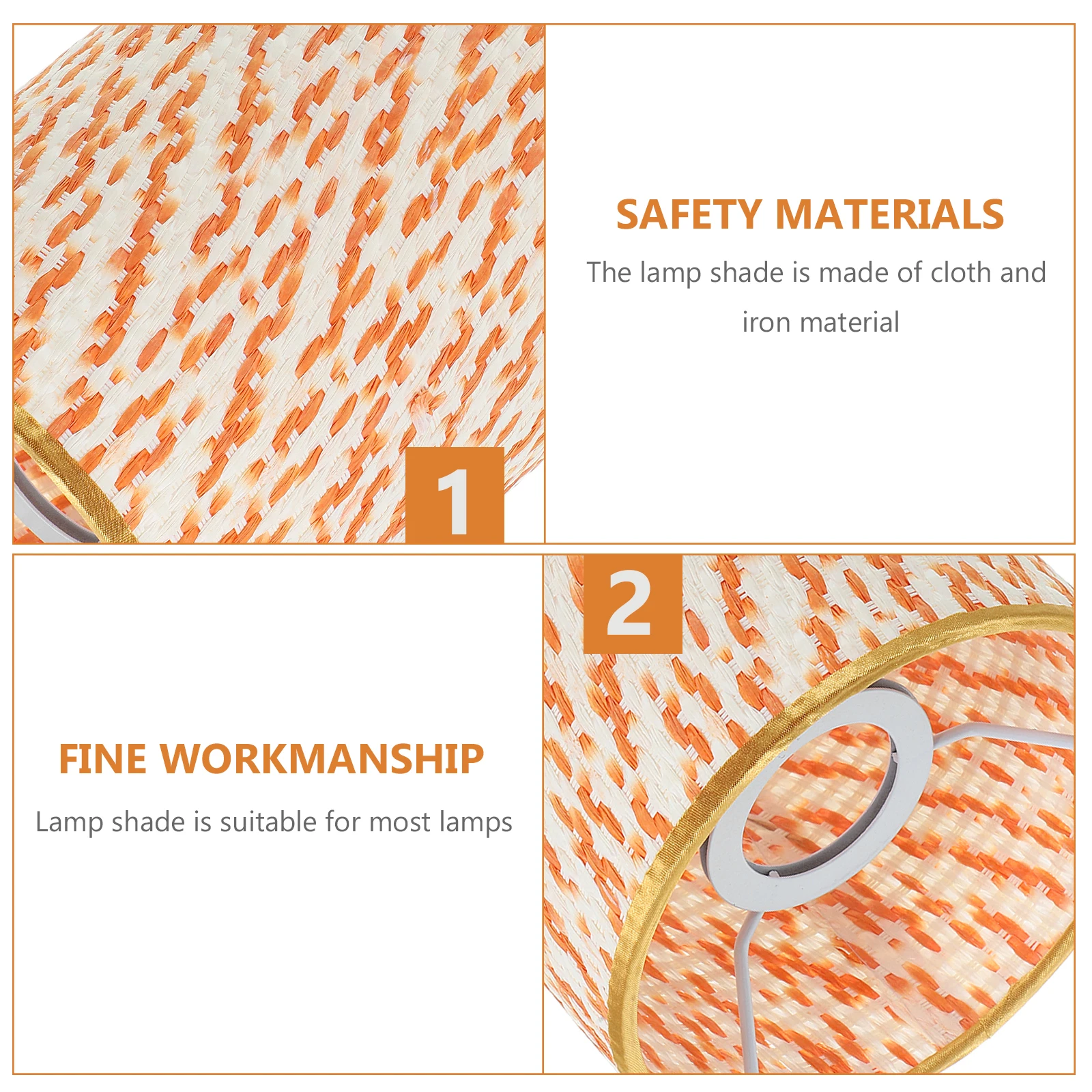 

Colorful Woven Lamp Shades 5PCS Fabric Iron Bedroom Shell Covers Floor Table Lamps Replacement Drum Shade Modern