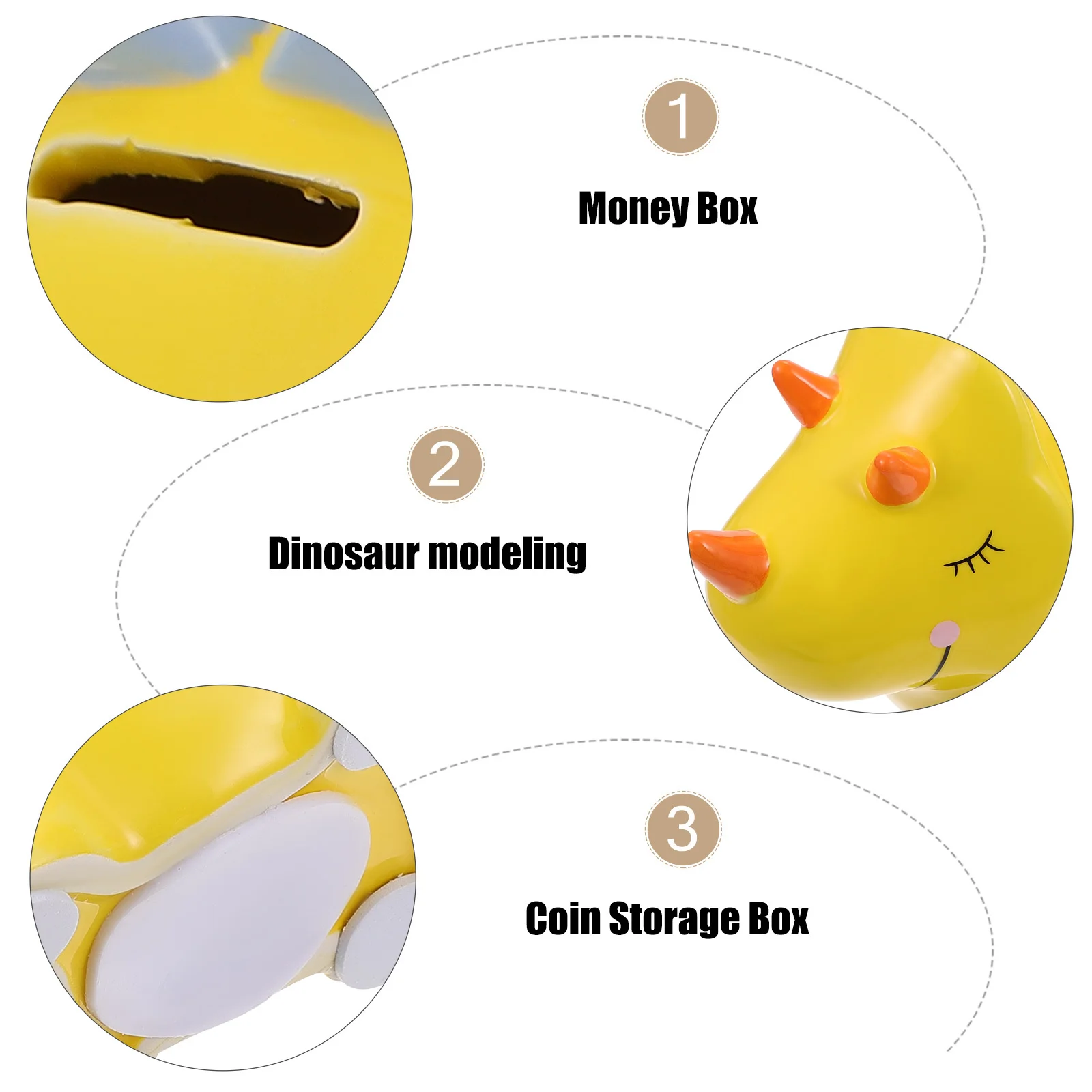 1 szt. Urocza skarbonka w kształcie dinozaura, wysokiej jakości ceramiczna skarbonka dla dzieci, duża pojemność, dekoracja na biurko do sypialni.