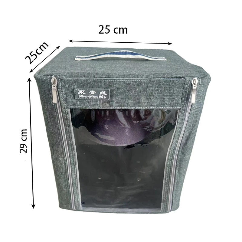 Half Head With Stand For Wig Display Wig Travel Case Hair Storage For Toupee Wigs Gray Fashion Wig Bag Portable Carrying Box