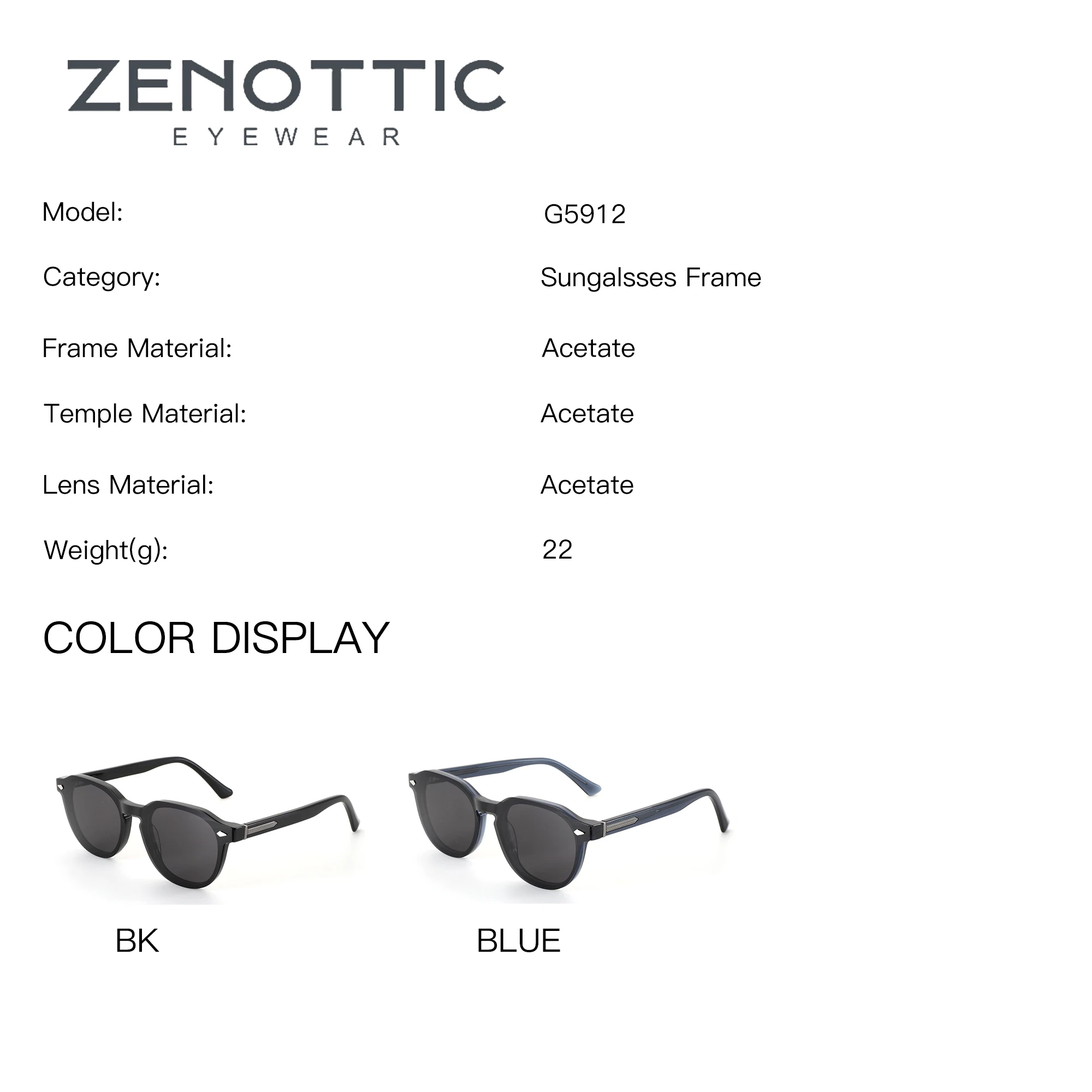 ZENOTTIC Acetate Square Clip on Prescription Glasses For Men Magnetic Polarized Graduated Eyeglasses for Myopia/Progressive