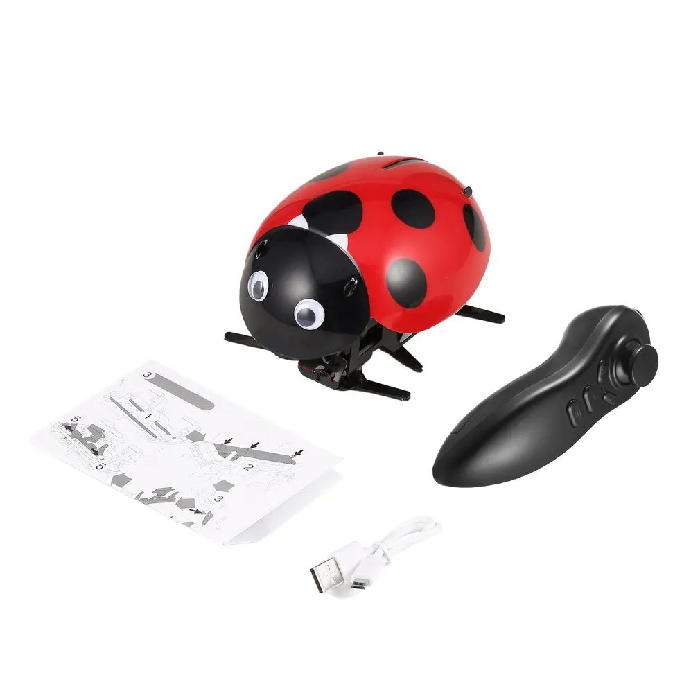 Remote Control Simulate Ladybug Beetle Electronic Toy DIY Children Kids Birthday Gift Novelty Toys Simulation Scramble Insect