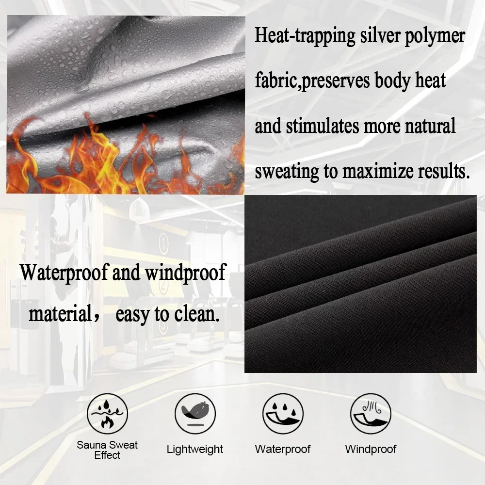 SEXYWG Sauna Jacket for Men Hot Sweat Weight Loss Top Fat Burning Slimming Sportwear Fitness Workout Exercise Long Sleeves Gym