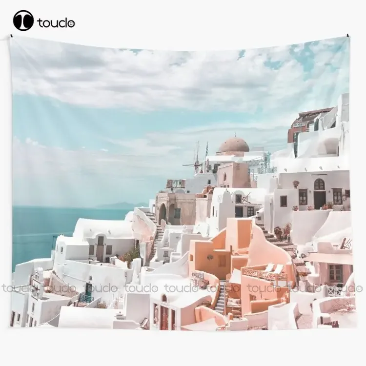 Santorini Oia Greece Tapestry Animal Tapestry Tapestry Wall Hanging For Living Room Bedroom Dorm Room Home Decor Wall Covering