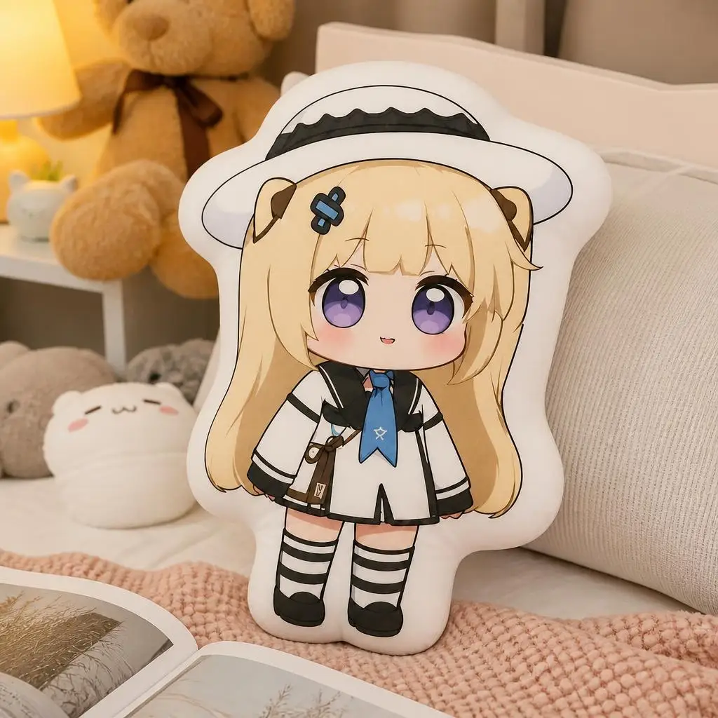 Wuthering Waves Phoebe Anime Fans Plush Pillow Cushion Irregular Stuffed Throw Pillow Home Decor Gift Sofa Bed