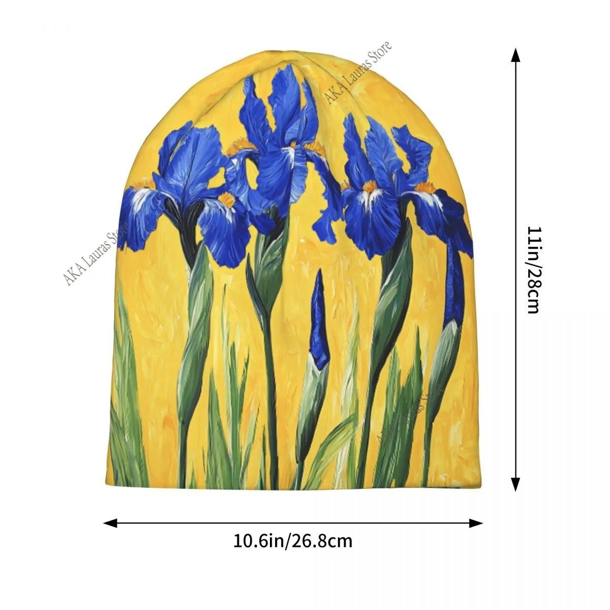 القزحيات 2 فان جوخ الرجال النساء بيني يندبروف قبعة تزلج طبقة مزدوجة النسيج بونيه قبعة #3