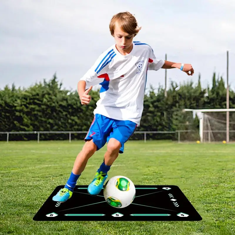 Football Dribble Training Mat 90x60cm Football Footstep Practice Pad Shock Absorption Football Floormat For Exercising Agility