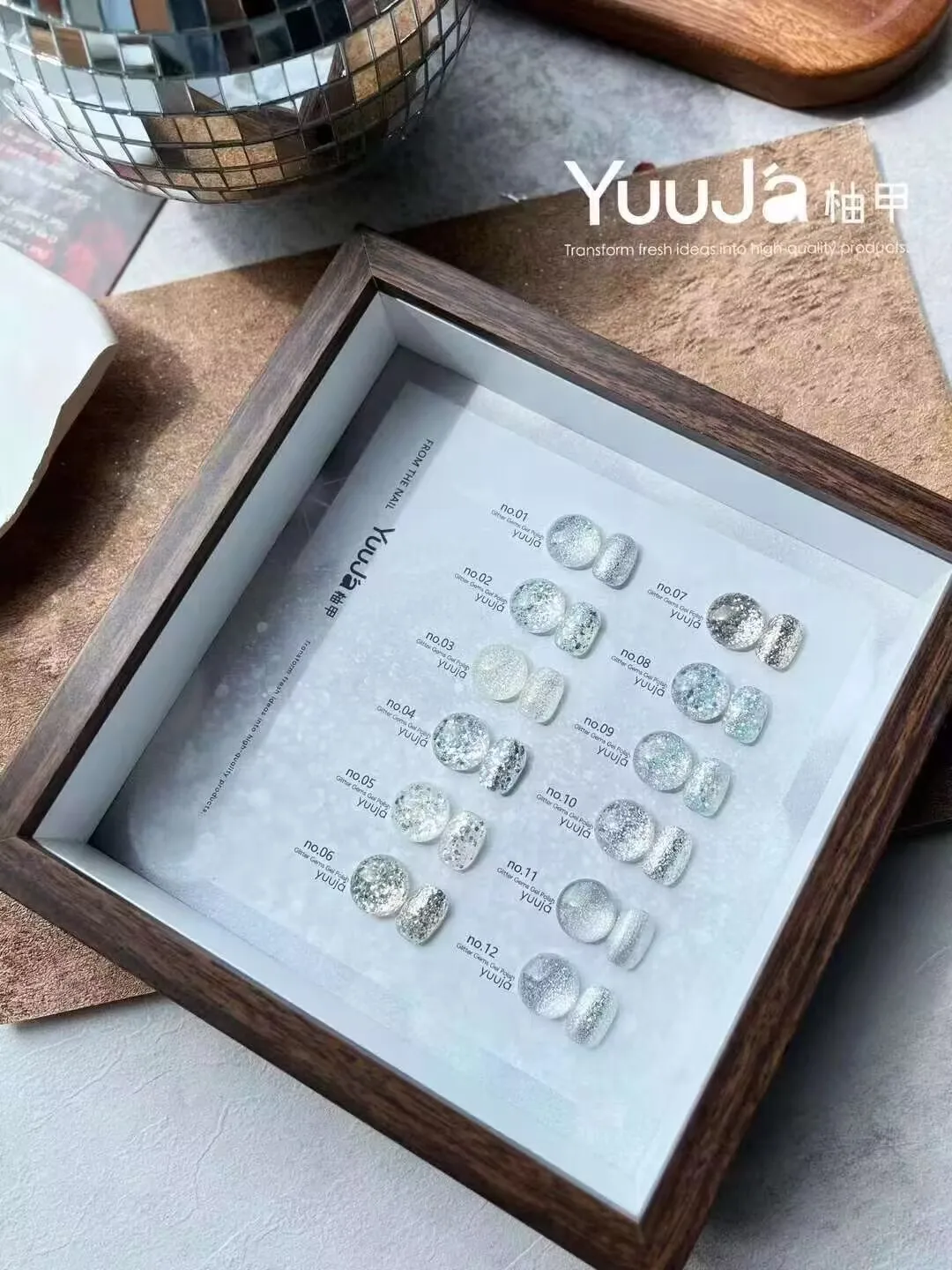 Yuuja nicht übereinstimmend 12 Farben Glitter Nagel Gel Set Mode Farbe Nail Art Kit Nagels tudio neues Modell 2024 heißer Artikel ungiftiges UV-Gel