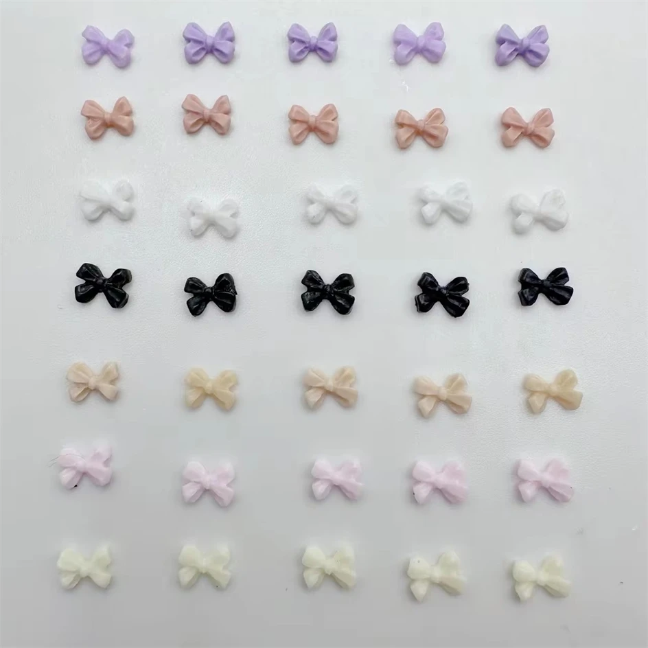 100 stücke Mini Bogen Nägel Charme Kawaii Nail Art Zubehör 3d bunte Harz Fliege Strass Nägel Dekorationen Teile koreanische DIY