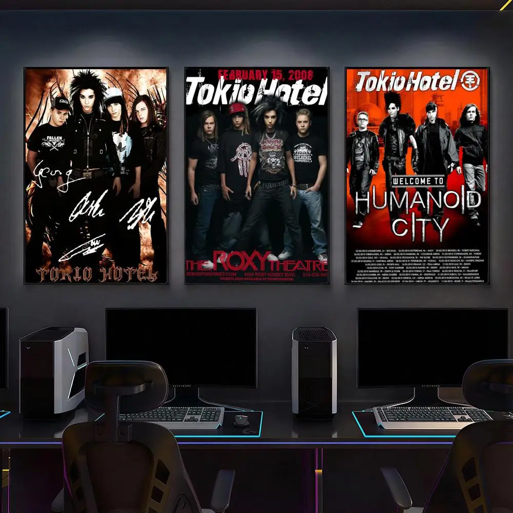 RRock Band Tokio Hotel Poster Versatile HD WaterproofS Wall Art Self-Adhesive Decor For Any Space Ideal Gift