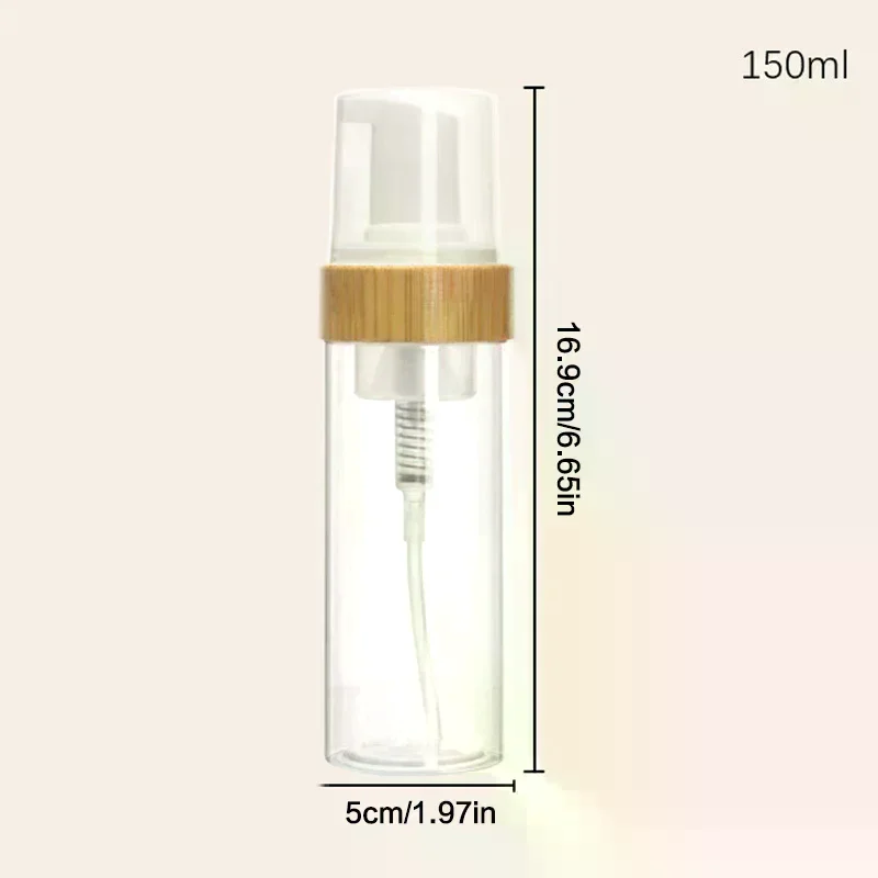 150ml Reizen Bamboe Schuim Pompfles Lege Gezichtsreiniger Cosmetische Fles Shampoo Zeepdispenser Hervulbare Handdesinfecterend Schuimend