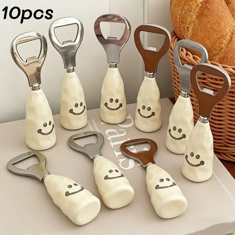 10/20pcs Plastic Stainless Steel Bottle Opener Sharp Metal Jaw Fit Night Snack Stall Camping Picnic  For Social Gatherings