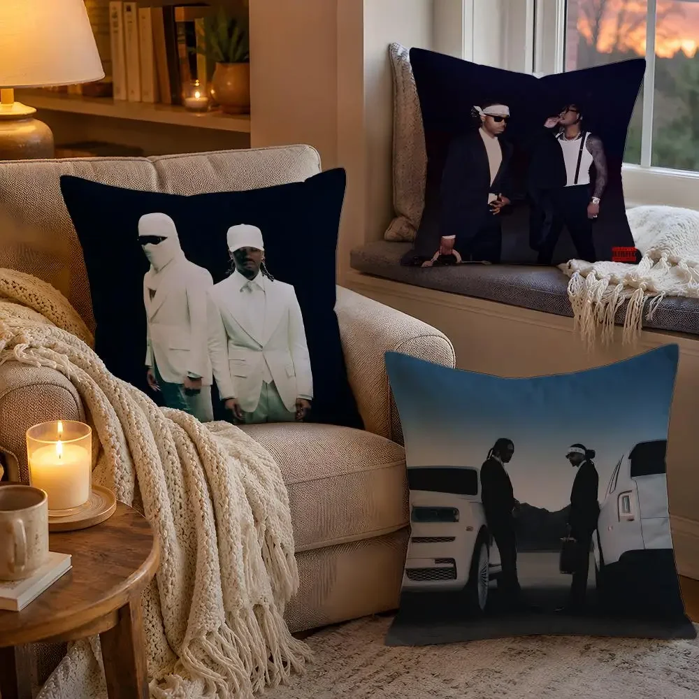 Metro B-Boomin H-Heroes V-Villains Cushion Cover Pillow Cover Soft Plush Fabric Removable Washable Sofa Chair Bed Decoration