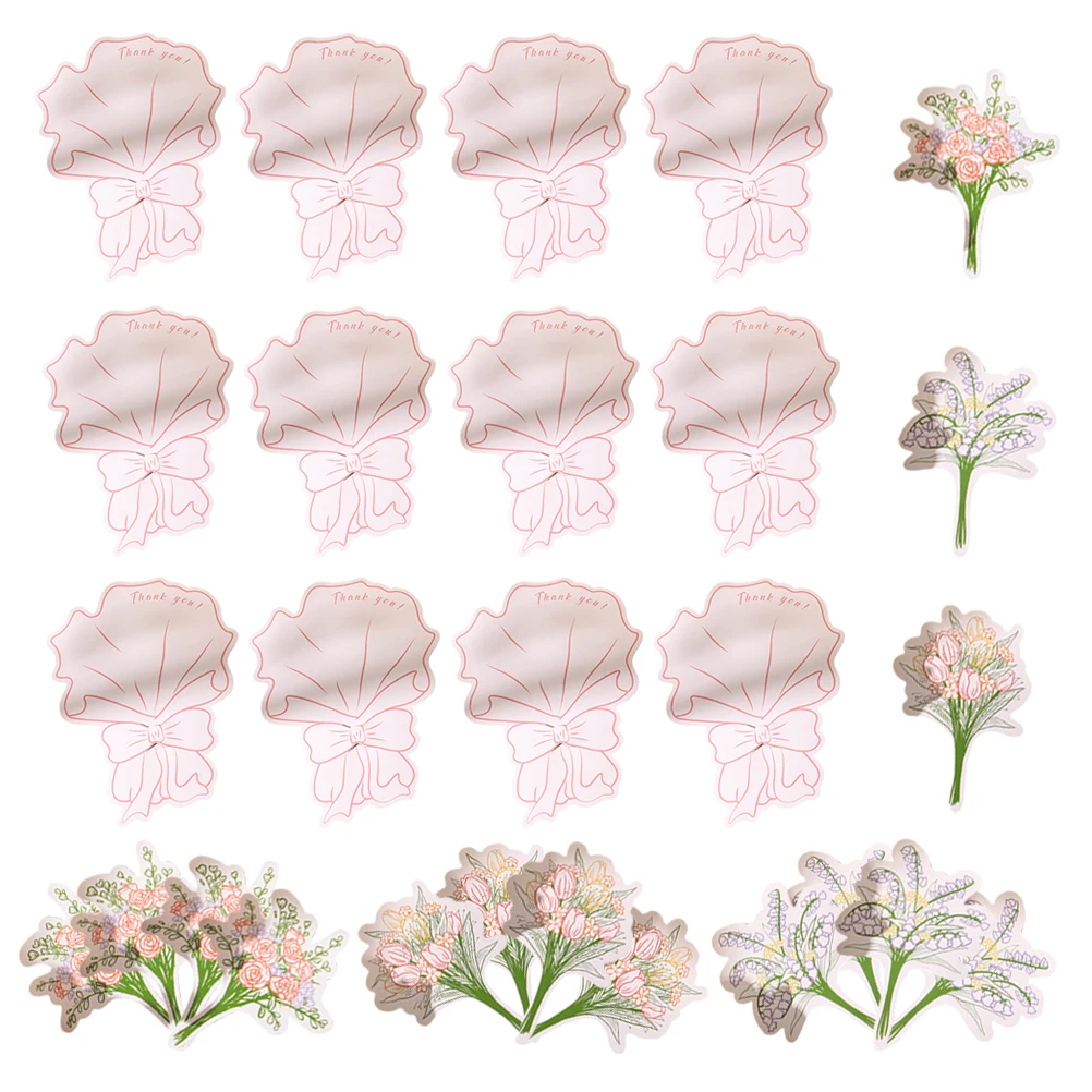 

Bouquet Greeting Card Flower Thank You Floral Cards Paper Blessing Cute Note Birthday Gift Exquisite Patterns Use Fine