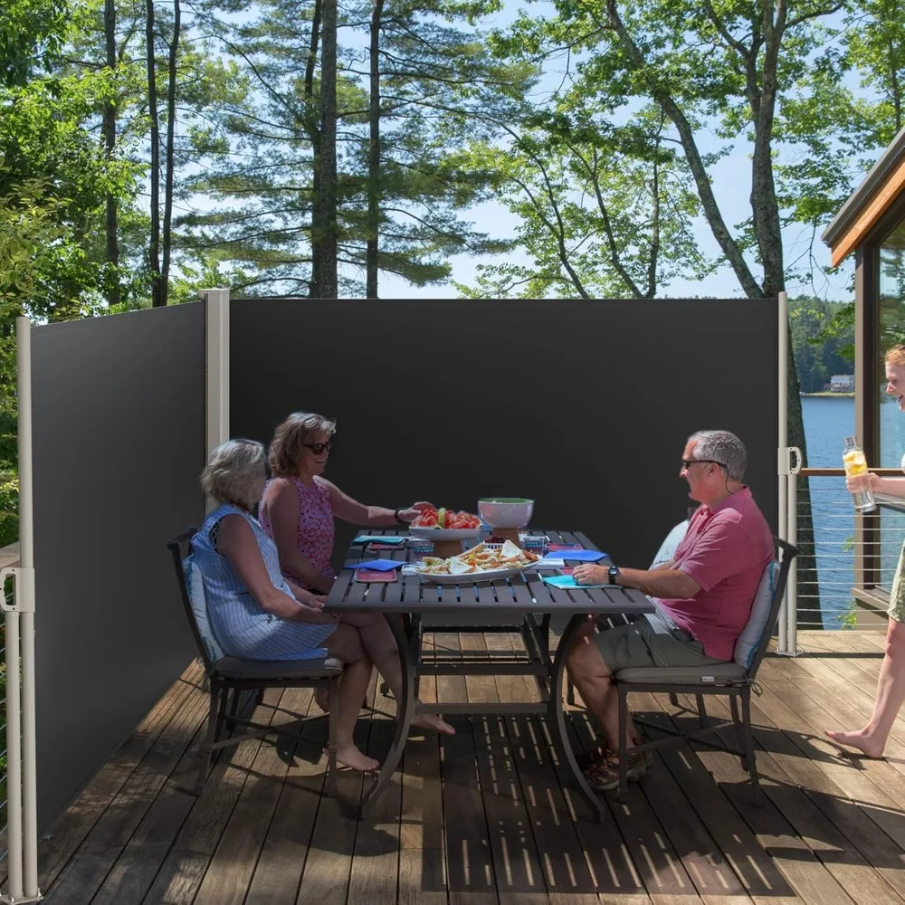 

236-inch X 71-inch Dual-side Awning, Retractable Side Awning, Folding Privacy Screen, Customizable