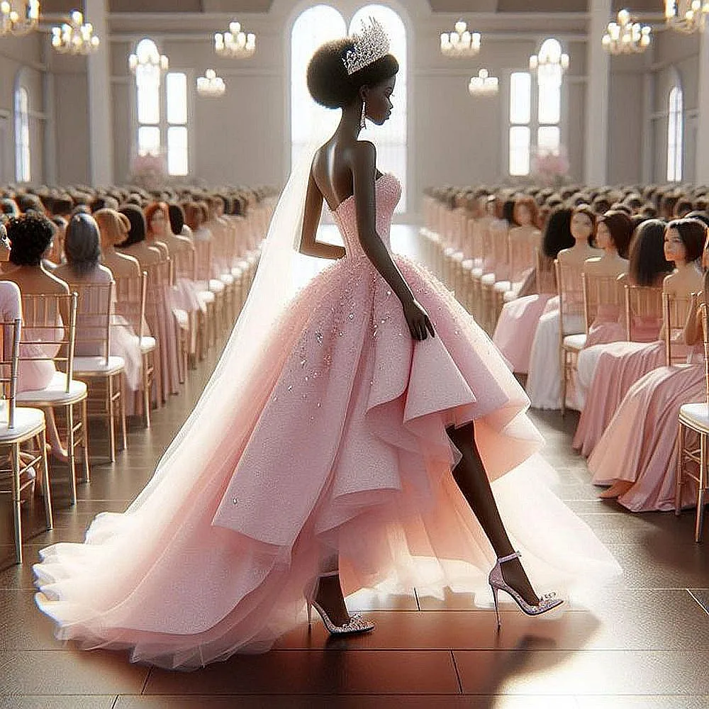 High Low Pink Weddi… - image