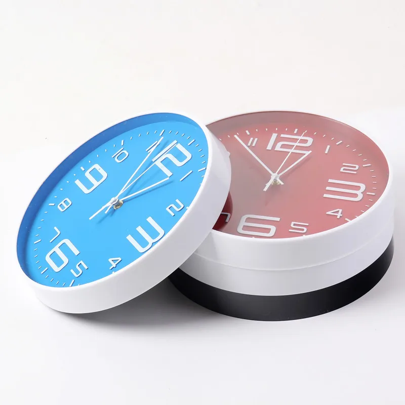 [12 inch 30CM] Fashion Silent Wall Clock Creative Three-Dimensional Digital Scale   No Punching