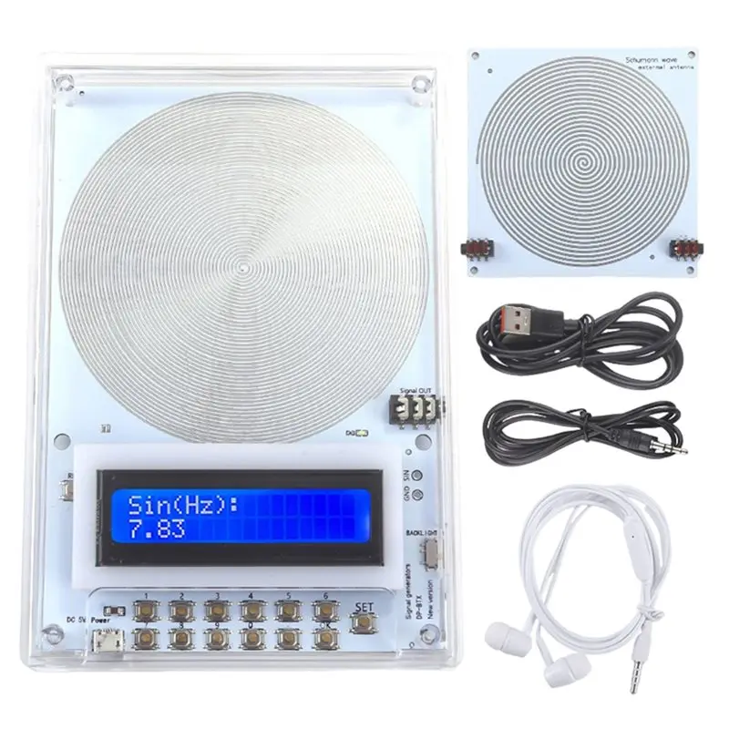 [NEWA76K!】 Healing Device Frequency Adjustable 0.1-99999Hz Schumann Wave Generator With External Antenna Board