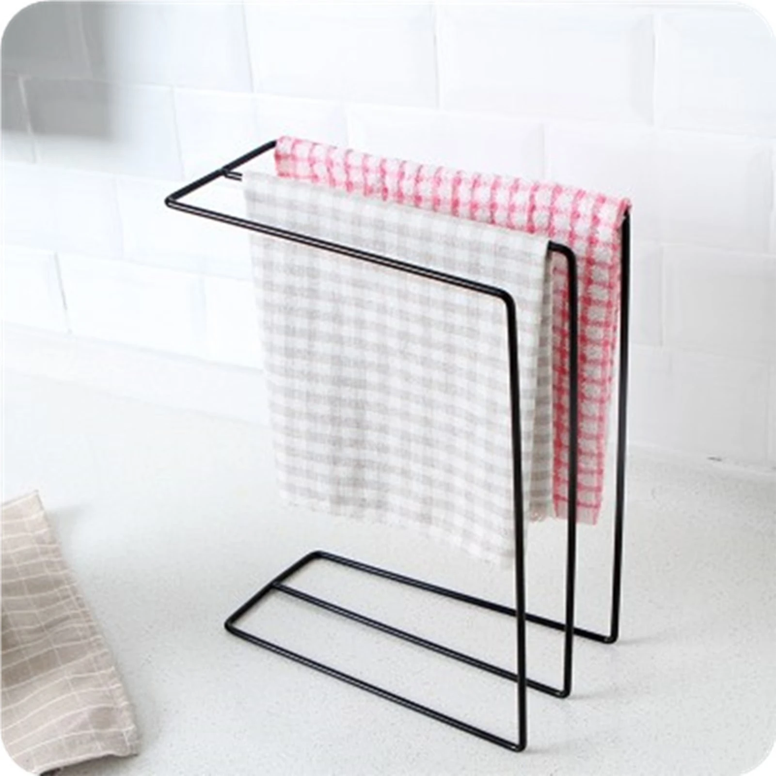 Kitchen Countertop Dishcloth Drying Rack Iron Dishcloth Towel Holder Free Standing Dish Rag Storage Hanger