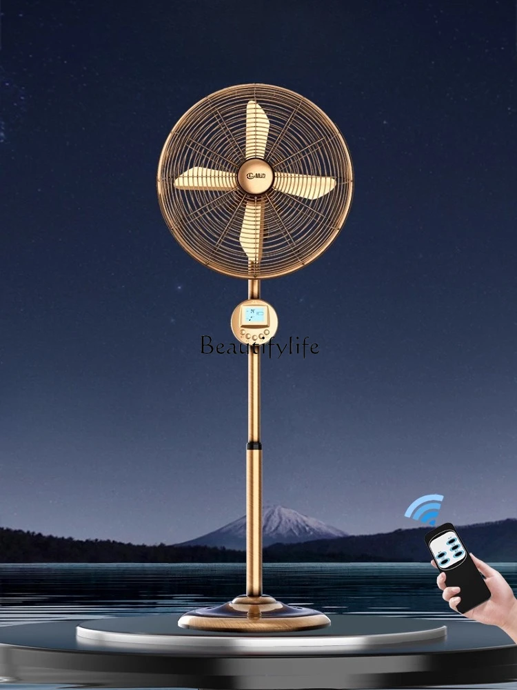 Household Floor Fan Living Room Strong Wind Commercial Adjustable Full Metal Industrial Fan