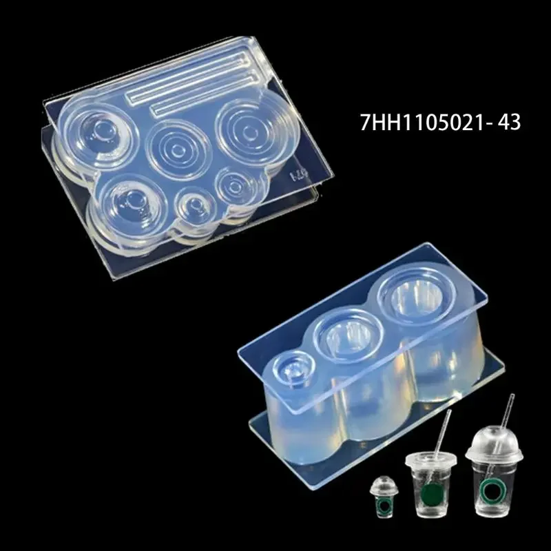 Handmade Mini Hollow Milk Bottles Cup Straw Silicone Resin Molds Craft Tools