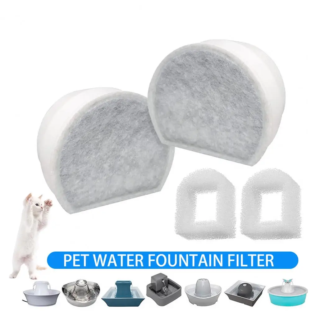 6/8/12 Pcs Cat Water Fountain Replacement Filters Automatic Pet Water Dispenser Carbon Filters with Pre-Filter Sponges