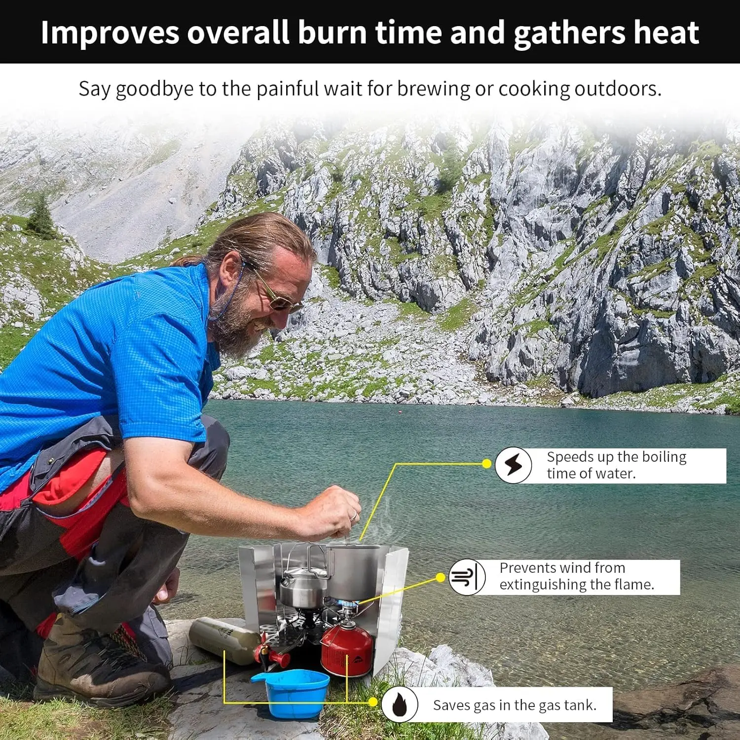 Portable Ultralight Outdoor 9 Plates Foldable Wind Shield Camping Stoves Windshield Foldable Gas Cookers Wind Deflectors Stove gallery 5