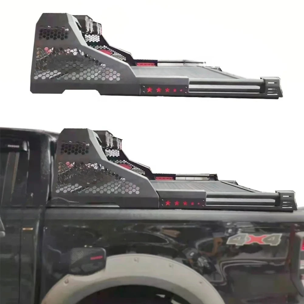 Barra antivuelco de recogida para Ranger para Hilux Revo Vigo Rocco barra antivuelco de acero para Dmax para Navara barra antivuelco Universal con LED personalizado