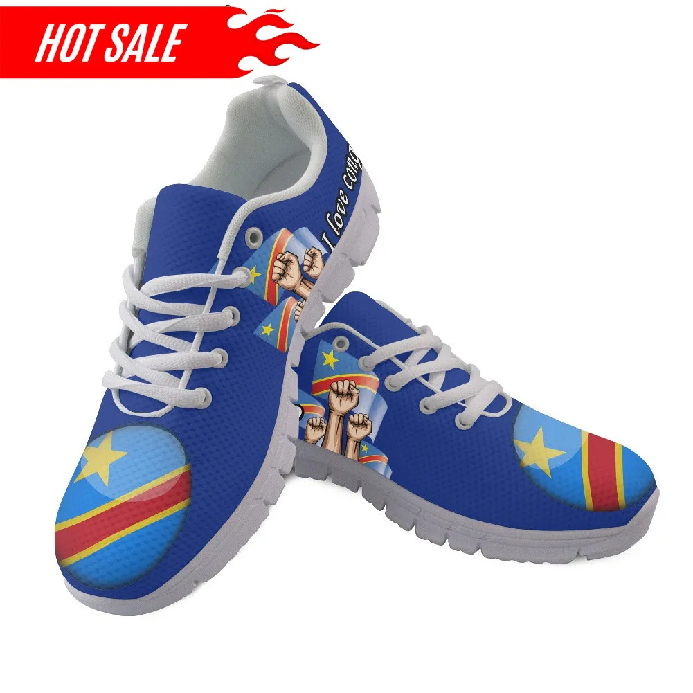 Shoes for Women Congo Flag Print Spring Summer Comfort Flats Shoes Women Sneakers Casual Zapatillas Chaussure Femme