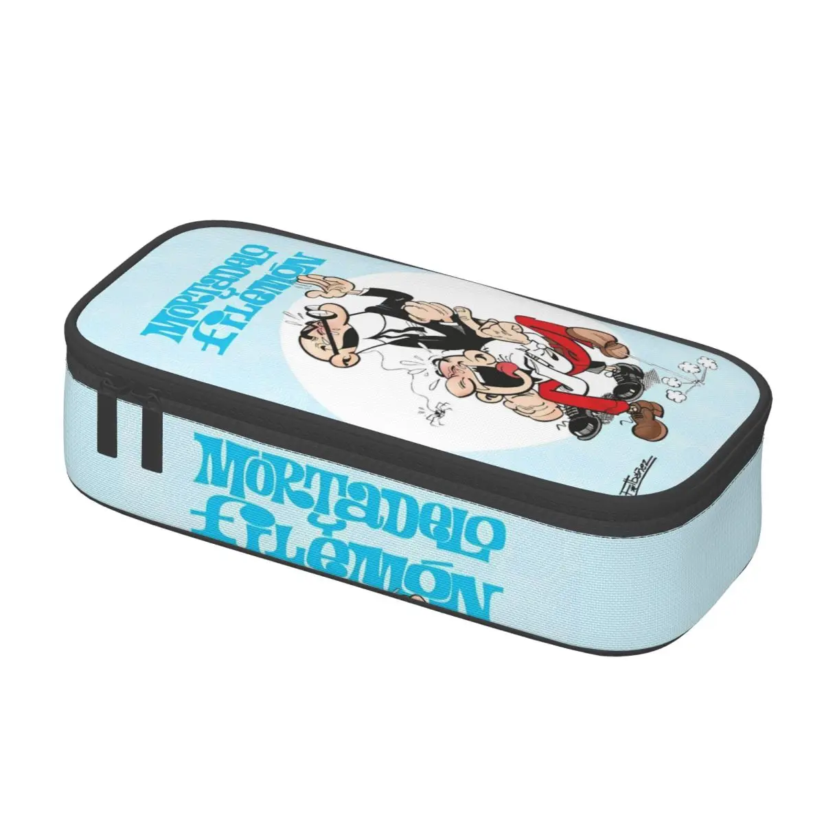 صندوق أقلام ذو سعة كبيرة Mort & Phil Mortadelo Y Filemn للوازم المكتبية بطبقة مزدوجة حقيبة أقلام رصاص للنساء حقيبة مكياج هدية