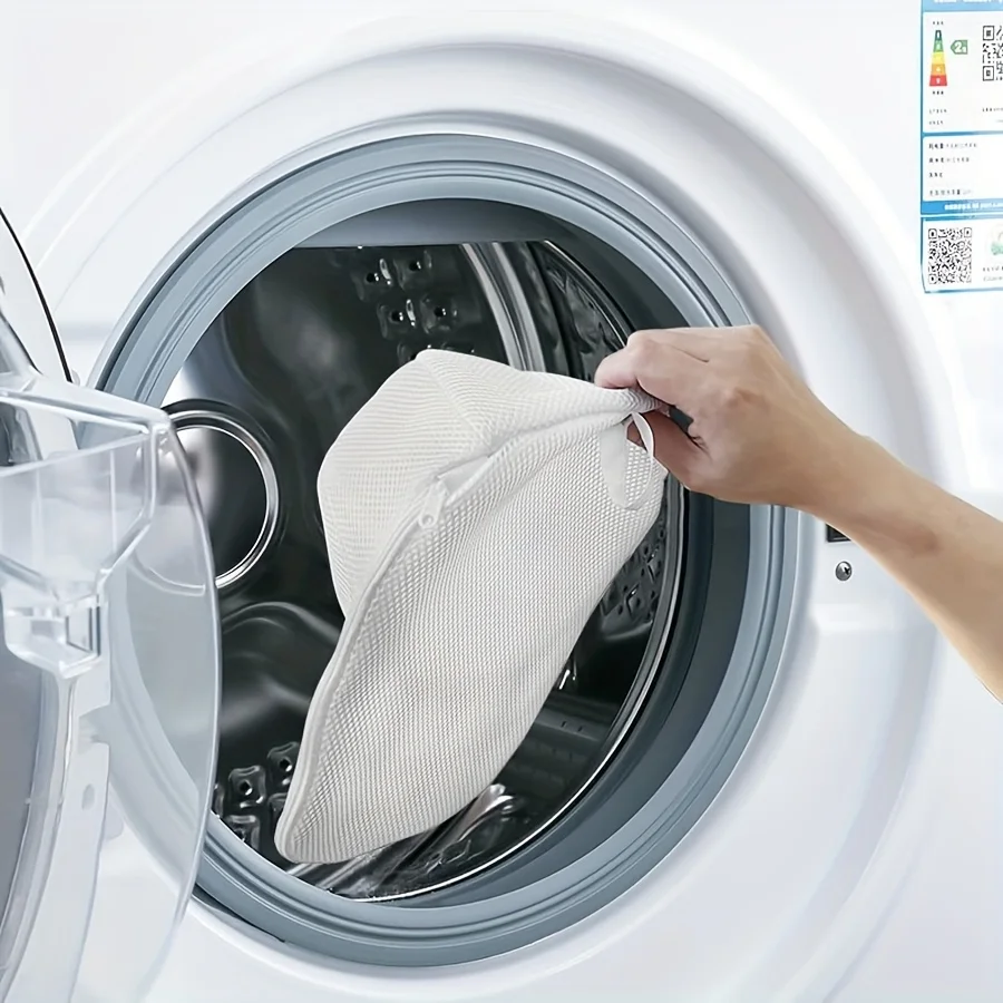 قفص تنظيف غطاء الغسالة، غسالة الأغطية مع كيس شبكي، قبعة تنظيف قبعة البيسبول، مناسبة لتنظيف القبعات المختلفة