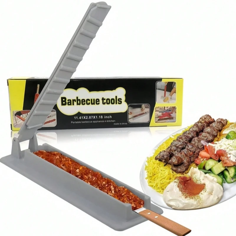 Herramienta de prensado de carne para barbacoa al aire libre, accesorio portátil para barbacoa, artículo esencial Simple y práctico, herramienta pequeña para barbacoa, 1 ud.