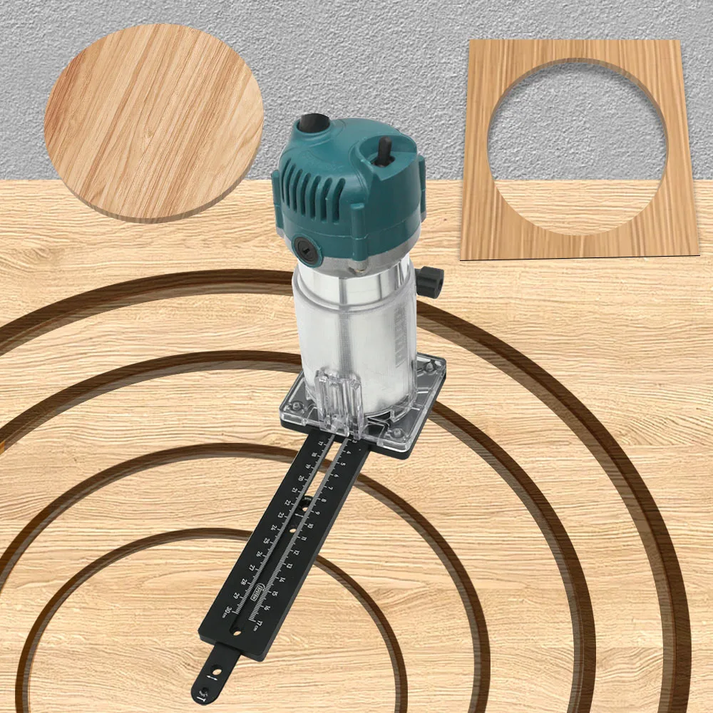 Circle Cutting Jig for Electric Hand Trimmer Router Milling Circle Slotting Trimming Machine Woodworking Tool Digital Micrometer