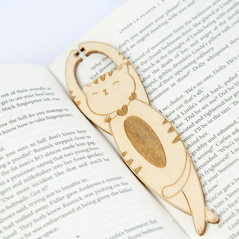 Cat Bookmark Paper Wooden Book Markers For Reading With Adorable Expression Animal Book Markers Reading List Bookmark Cat
